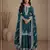Teal heavy vichitra silk semi stitched suit with sequence & multi work