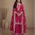 Red heavy vichitra silk semi stitched suit with sequence & multi work
