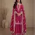 Red heavy vichitra silk semi stitched suit with sequence & multi work