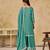 Sky blue heavy chinon semi stitched palazzo suit with embroidey work