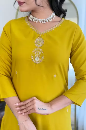 Women Beautiful Embroidery Rayon with Straight Kurta Pant and Dupatta Set