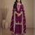 Maroon heavy vichitra silk semi stitched suit with sequence & multi work
