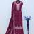 Maroon heavy vichitra silk semi stitched suit with sequence & multi work