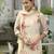 Off-white pure natural crepe floral printed straight kurta with pant & printed dupatta