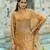 Mustard pure natural crepe floral printed straight kurta with pant & printed dupatta