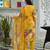 Mustard pure natural crepe floral printed straight kurta with pant & printed dupatta