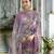 Mauve pure natural crepe floral printed straight kurta with pant & printed dupatta