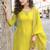 Yellow heavy chinon silk semi stitched sharara suit