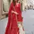 Red heavy chinon silk semi stitched shara suit