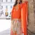 Orange heavy chinon silk palazzo suit with sequin 