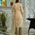 Beige pure natural crepe floral printed straight kurta with pant & printed dupatta