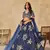 Navy blue heavy art silk lehenga choli with embroidery work