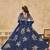 Navy blue heavy art silk semi stitched lehenga choli with embroidery work
