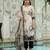 Beige pure natural crepe floral printed straight kurta with pant & printed dupatta