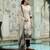 Beige pure natural crepe floral printed straight kurta with pant & printed dupatta