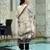 Beige pure natural crepe floral printed straight kurta with pant & printed dupatta