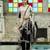Off-white pure natural crepe floral printed straight kurta with pant & printed dupatta