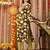 Brown women embroidered floral printed aline kurta pant with dupatta set