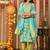 Skyblue women embroidered floral printed aline kurta pant with dupatta set