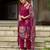 Magenta pure ho organza floral printed straight kurta with pant & printed dupatta