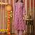 Purple women embroidered floral printed aline kurta pant with dupatta set