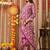 Purple women embroidered floral printed aline kurta pant with dupatta set