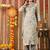 Grey women embroidered floral printed aline kurta pant with dupatta set