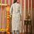 Grey women embroidered floral printed aline kurta pant with dupatta set