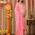 Lightpink women embroidered floral printed aline kurta pant with dupatta set