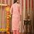 Lightpink women embroidered floral printed aline kurta pant with dupatta set