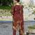 Brown pure ho organza floral printed straight kurta with pant & printed dupatta