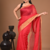  Red Linen Saree With Unstitched Blouse Piece Elegant Traditional Saree
