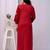 Red women embroidered floral printed aline kurta pant with dupatta set