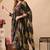 Grey women embroidered floral printed aline kurta pant with dupatta set