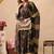 Grey women embroidered floral printed aline kurta pant with dupatta set