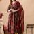 Maroon women embroidered floral printed aline kurta pant with dupatta set