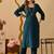Tealblue women embroidered self design aline kurta with pant with  set