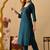 Tealblue women embroidered self design aline kurta with pant with  set