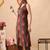 Coffee brown women floral printed aline kurta with pant set