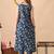 Blue women floral printed aline kurta with pant set
