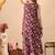 Maroon women floral printed aline kurta with pant set