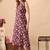 Maroon women floral printed aline kurta with pant set
