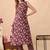 Maroon women floral printed aline kurta with pant set