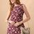 Maroon women floral printed aline kurta with pant set