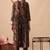 Maroon women embroidered floral printed aline kurta with pant set