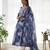Midnight Sky blue printed anarkali Dress 