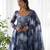 Midnight Sky blue printed anarkali Dress 