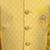 Boys yellow cotton silk diamond pattern kurta & dhoti set with waistcoat