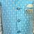Boys sky blue & white cotton silk geometric buti motifs kurta & dhoti set with waistcoat