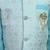 Boys aqua blue cotton silk geometric floral motifs kurta & dhoti set with waistcoat